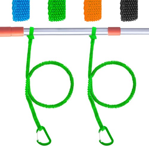 Kayak Paddle Board Tether Leash by [Brand Name] - Stretchable 3.3-7 Feet Strap with Carabiner for SUP & Fishing Gear
