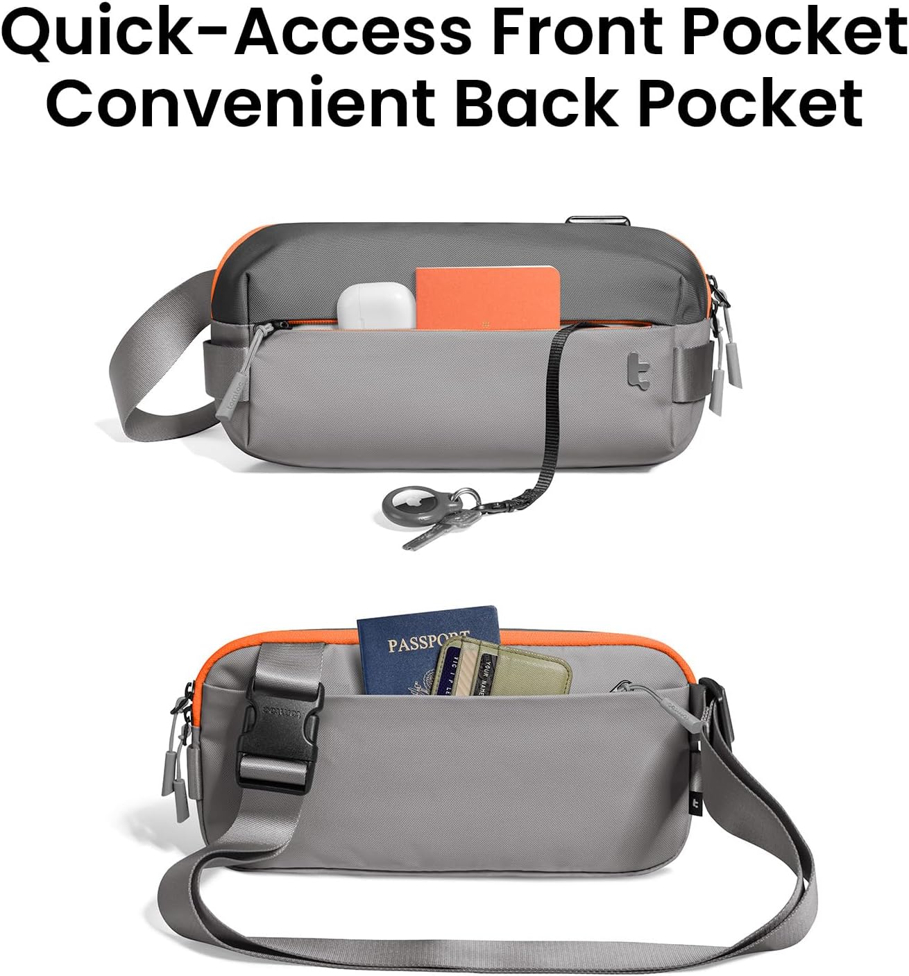 tomtoc Compact Sling Bag | Versatile 3L-10L Crossbody Chest Pack for Men & Women - Eco-Friendly X-Pac