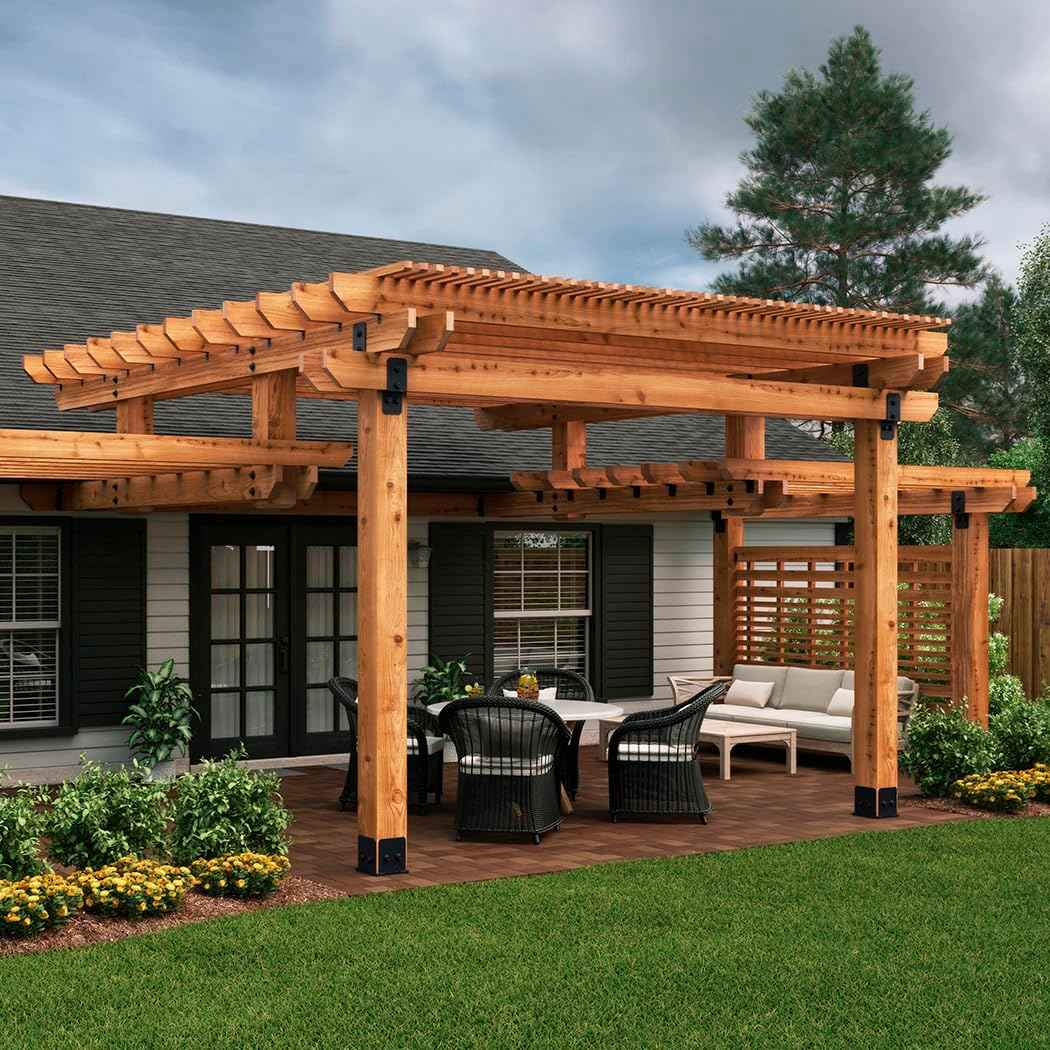 Ozco Laredo Sunset Lite 6x6 Post Base Kit - Galvanized Steel with Decorative Plates & Screws