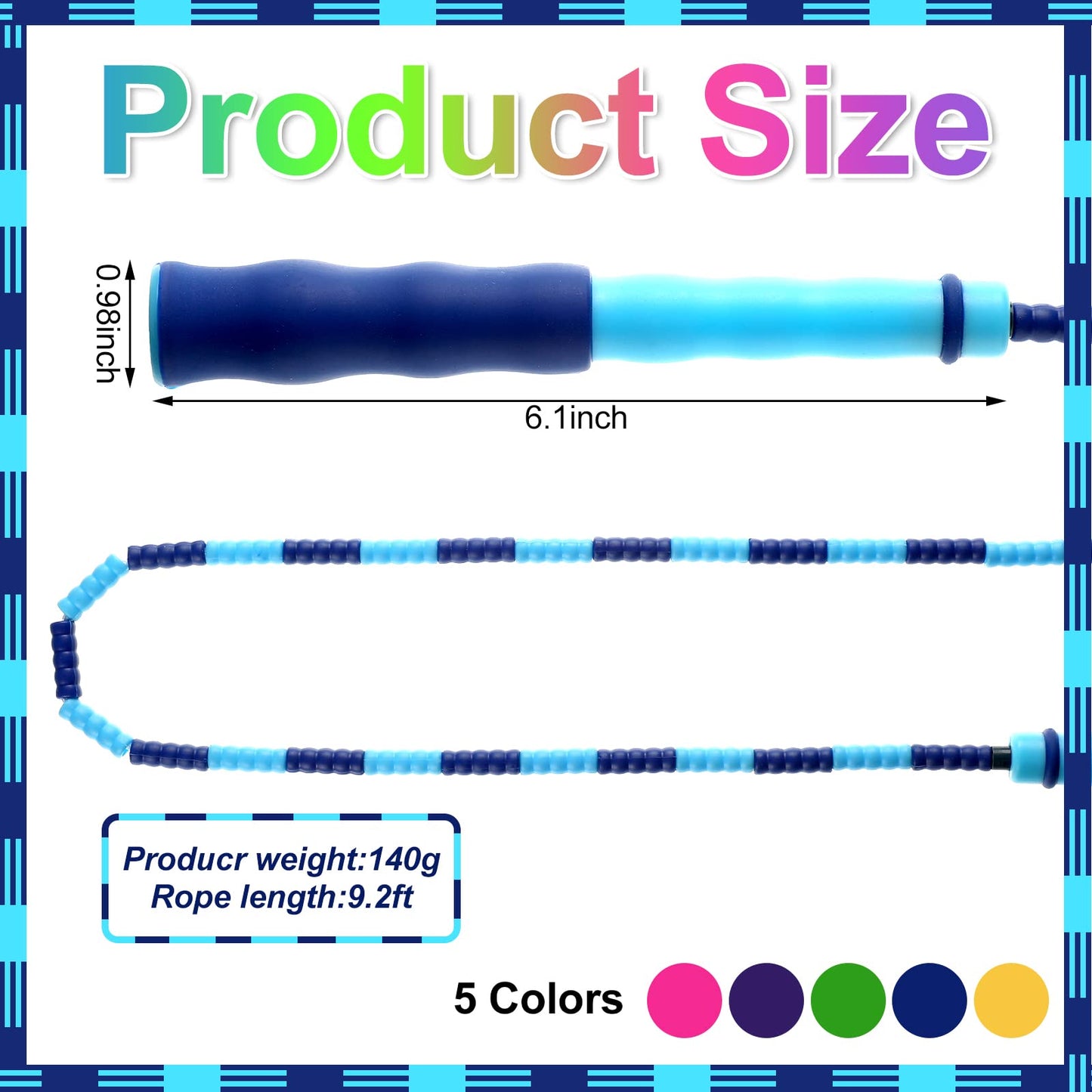 Yunsailing 20 Pack Jump Ropes for Adults Kids, 9.2 ft Adjustable Length Free Segmented Skipping Rope Bulk for Field Day Game, Soft Beaded Jumping Ropes for Women Men Exercise Weight Loss(Bright Color)