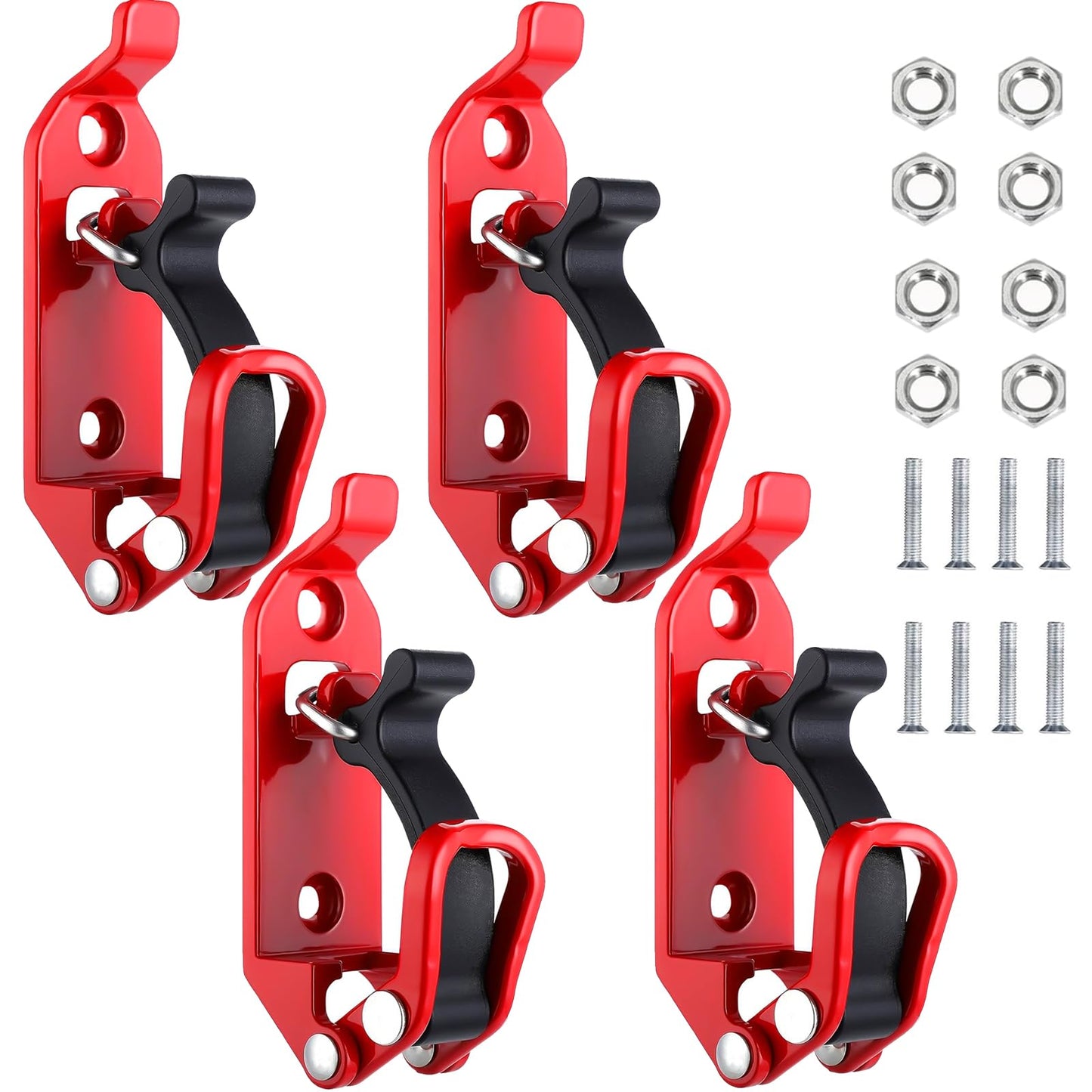 4 Pcs Shovel Mount for Roof Rack, Metal Rubber Clamps, Wall Mounting Brackets, Quick Release Axe Holder Mount Kit, Car Accessories for Roof Rack Truck Boats Military Equipment and Tools