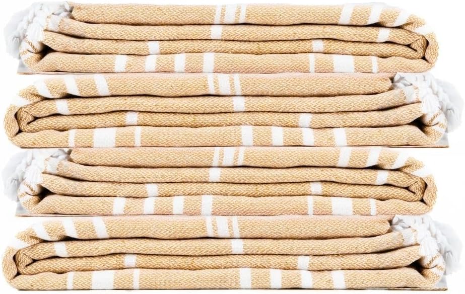 Skiennix Oversized Cotton Turkish Beach Towel - Quick-Dry, Absorbent, Extra Large 36"x72" | Desert Sand, 4 Pack