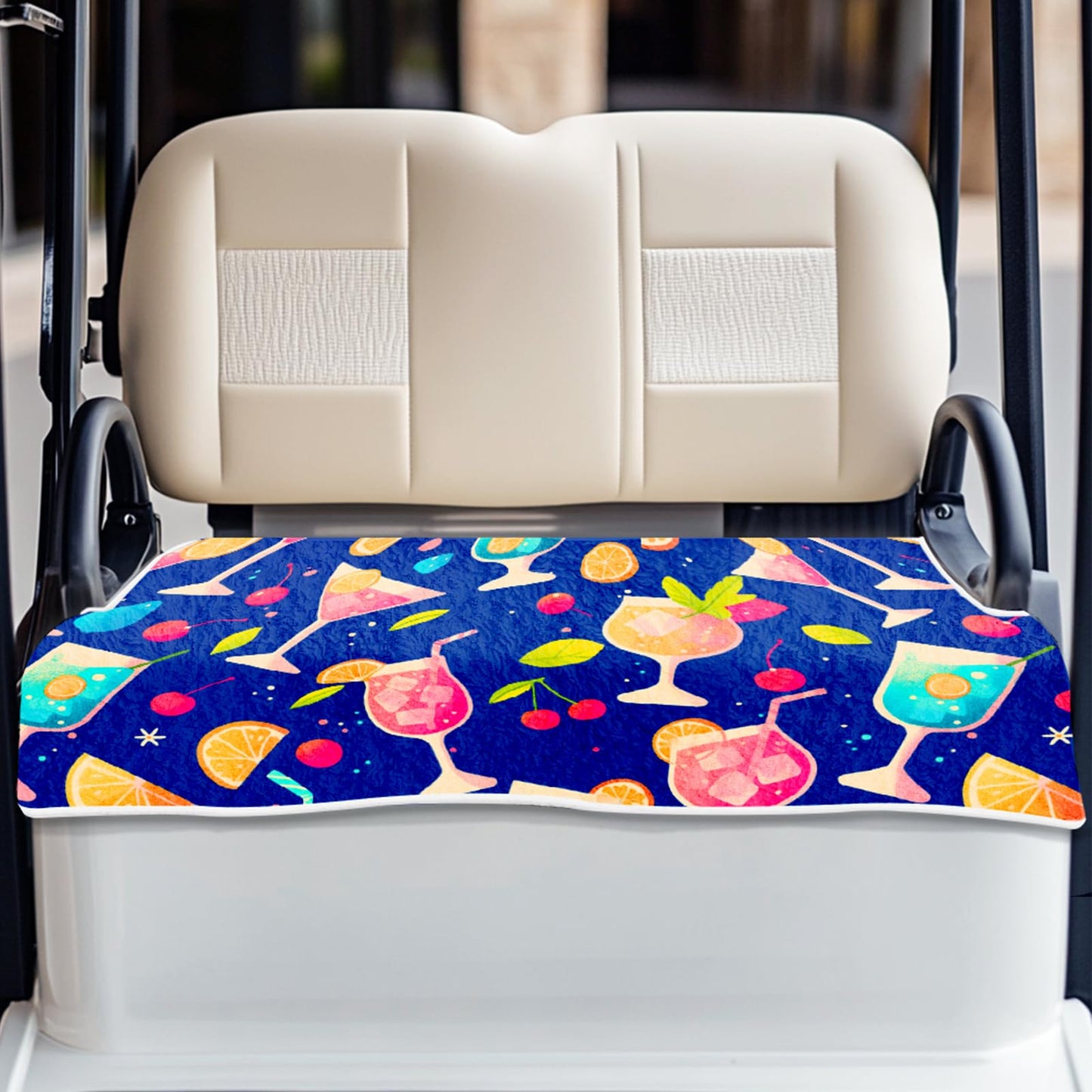 ORIGACH Championship Lemon Golf Cart Seat Covers, Comfortable Cooling Golf Cart Blanket Towel, 100% Microfiber, Fits EZGO, Club Car, and More 2-Seat Golf Carts, 51x31inch