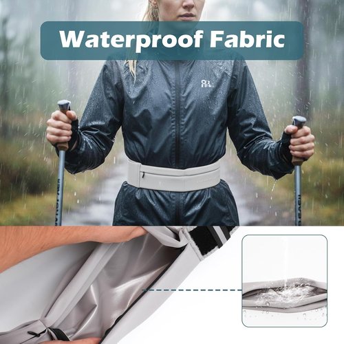 Lsnisni Slim Running Belt - Adjustable Waist Pack with Water Bottle & Towel Holder | Grey, Medium Size