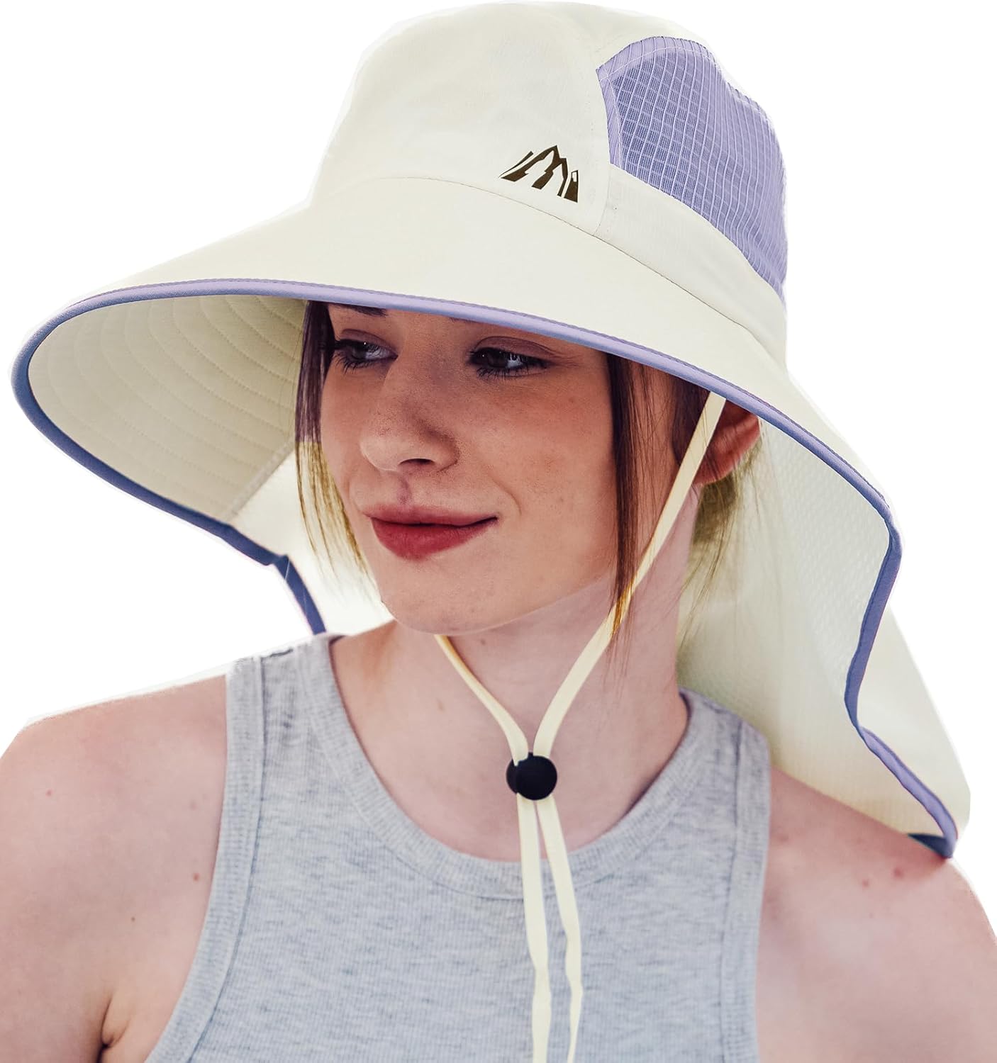 Skiennix UV Sun Protection Hat - Foldable Wide Brim Fishing Hat with Neck Flap & Ponytail Hole