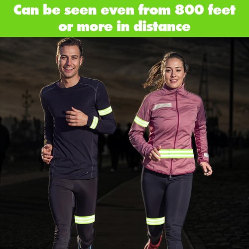 JOUTYFOR 48 Pieces Reflective Bands Reflector Bands for Wrist, Arm, Ankle, Leg, High Visibility Reflective Gear Safety Reflector Tape Straps for Night Walking, Cycling and Running