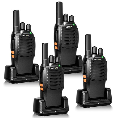 Retevis H-777 Walkie Talkies Rechargeable, 2 Way Radio Long Range, Handheld Two Way Radios for Adults, Short Antenna, LED Flashlight, Emergency Alarm, 16 Channel (4 Pack)
