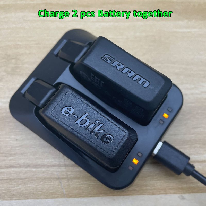 2 Port Dual Battery Charger for SramAxs Red eTap Force Rival Gx Eagle Battery, USB C Port Input with USB A to C Cable