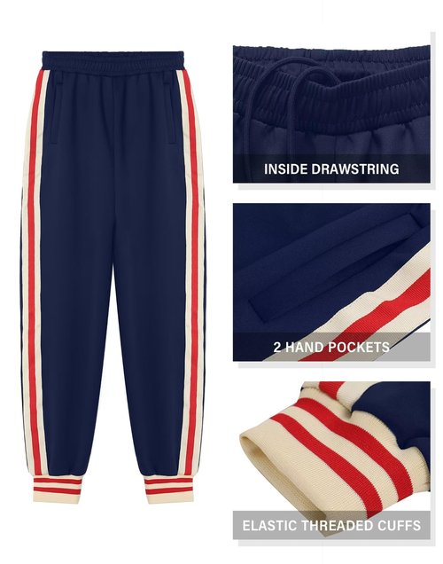 BPXOEO Boys' Tracksuits Set Long Sleeve Full Zip Active Jackets & Jogger Pants Suits 2 Piece Kids Sweatsuit Outfits for 7-8 Years Navy