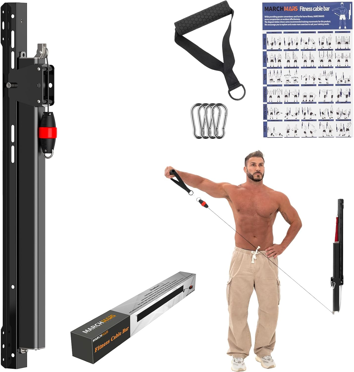Wall-Mount Cable Machine by [Brand Name] - Adjustable Resistance Home Gym Equipment for Full Body Strength & Toning