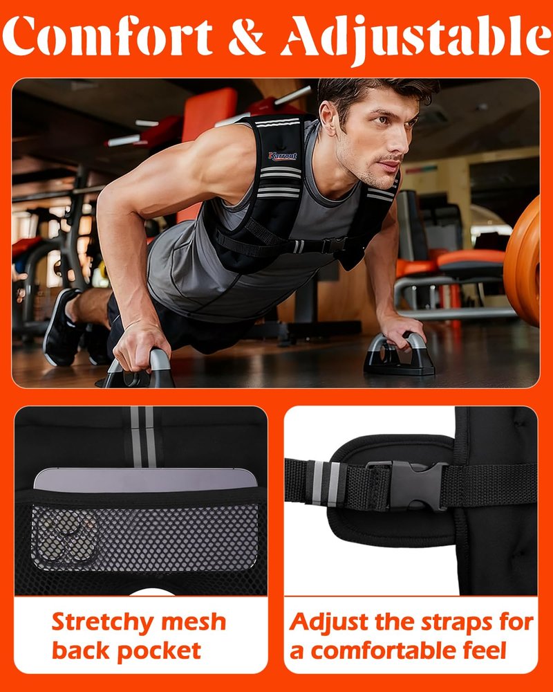 Weighted Vest for Women Men Kids 12lb Body Weight Vests with Reflective Stripe and Adjustable Buckle for Running, Strength Training, Jogging, Walking，Training Workout