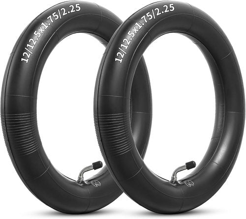 CR202 Heavy Duty Butyl Inner Tube - 12.5 x 2.25 Inch with Angled Valve Stem | 2-Pack for Bikes & Scooters