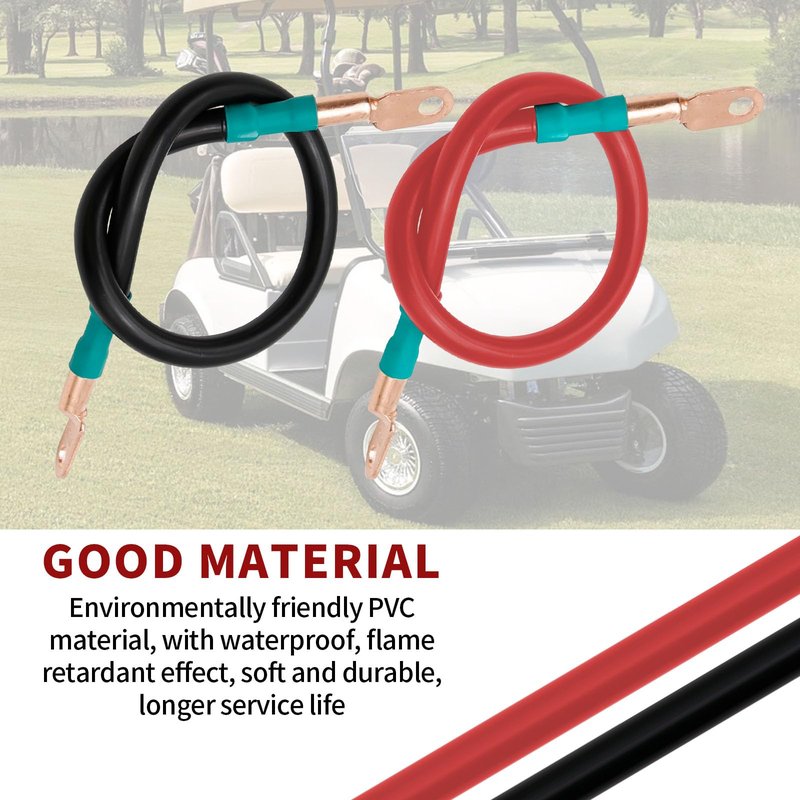 SYOWADA 36Ft Black Cable with 38Ft Red Cable Pure Copper Universal Battery Cable for Golf Carts Replacement for Yamaha EZGO Motor Battery Connection Cables