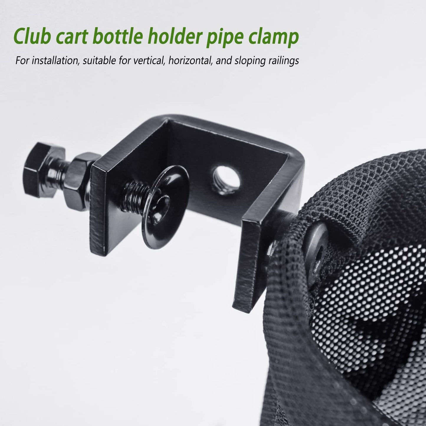 Xislet Set of 2 No-Drilling Required Golf Cart Universal Cup Holder Compatible with 0.75"-1.0" EZ-GO Zone Cart Square Tube Mount Club Cart Water Bottle Drink Holder (2)