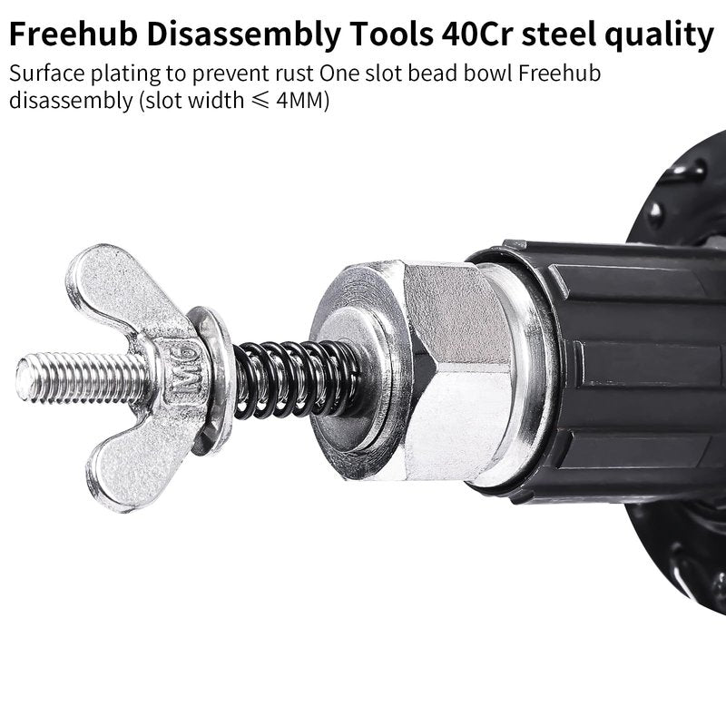 PACYTION Bike Freehub Remove Install Tool, Stainless Steel Bicycle Freehub Body Removal Tool, Bike Free Hub Quick Disassemble Tools for MTB Road Bikes Bike Repair Accessory