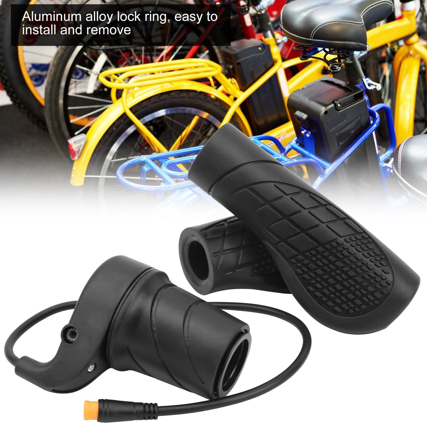 JackCao Half Twist Throttle, Waterproof 20X eBike Motor Twist Throttle Handle for Electric Bicycle Mountain Bike Modified Part