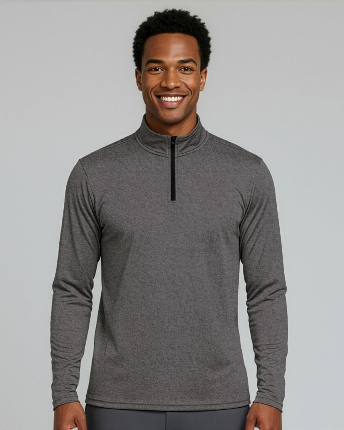Real Essentials Men's Dry-Fit Active Quarter Zip Pullover - 3 Pack | Athletic Performance, Big & Tall Options