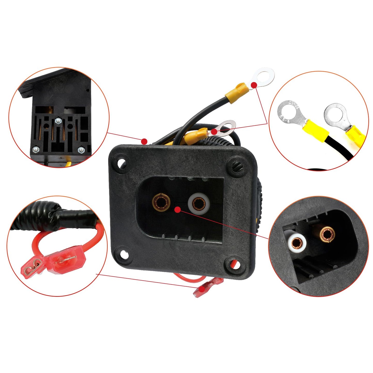 Roykaw Golf Cart Powerwise Charger Receptacle with Harness & Reed Switch Compatible with EZGO TXT/Medalist/Workhorse 36V Golf Cart Models Replaces OEM # 73051G29, 73063-G01