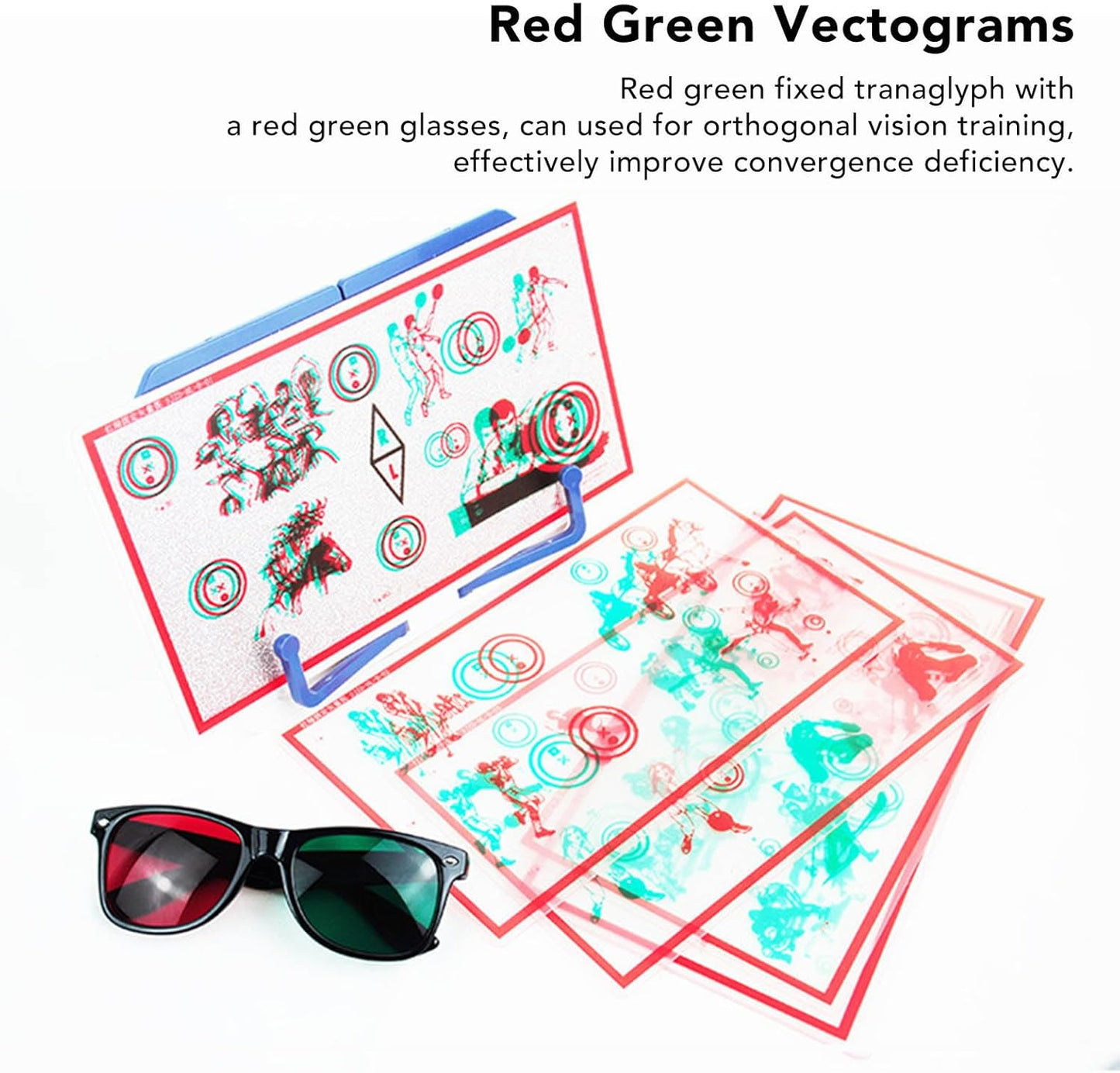Regine Switzerland Vectograms for Eye Training - Improve Stereopsis & Convergence Insufficiency | Red & Green Design