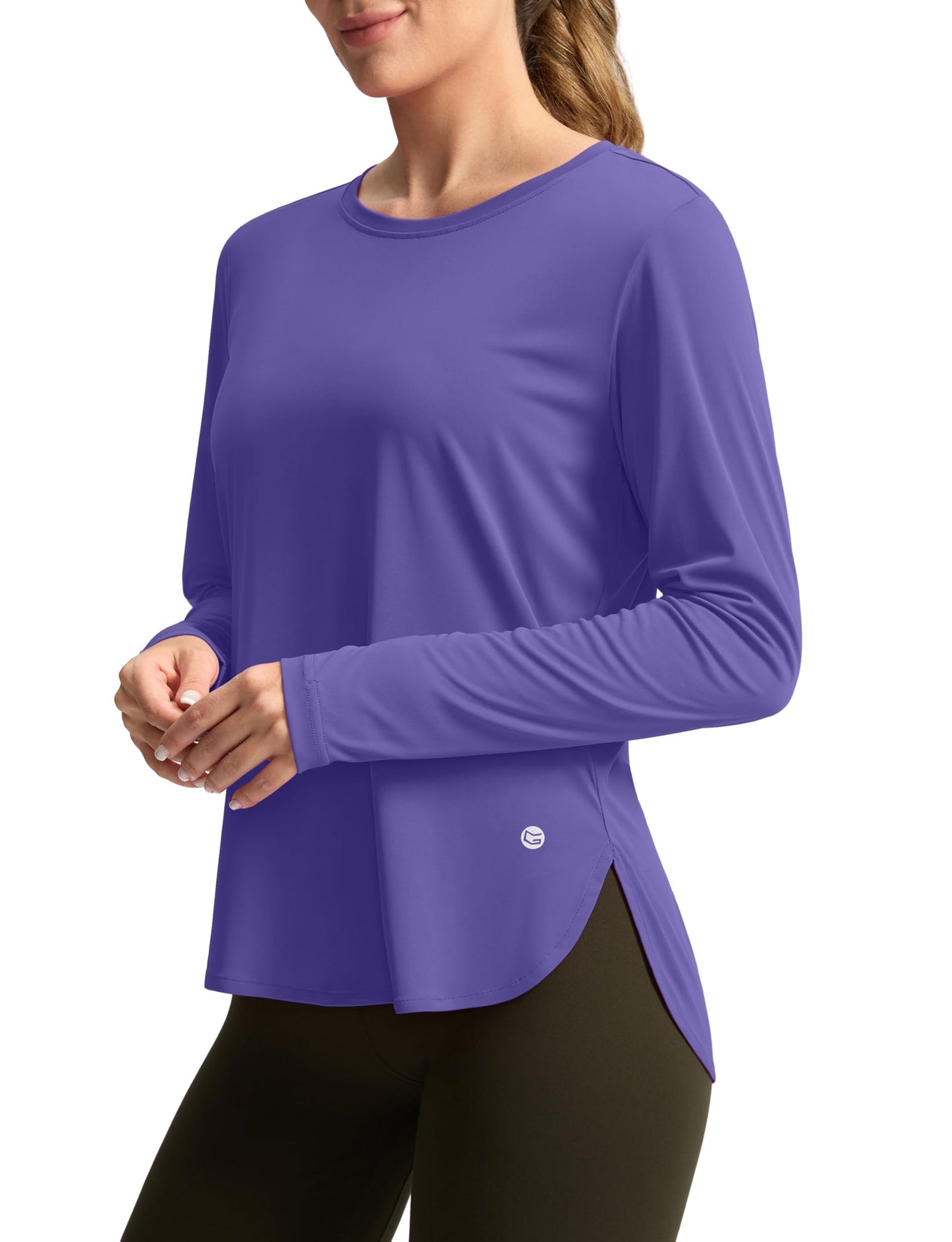 Women's Sun Shirts UPF 50+ Long Sleeve UV Protection Shirt Lightweight Quick Dry Workout Hiking Tops for Women(Vintage Purple,XXL)