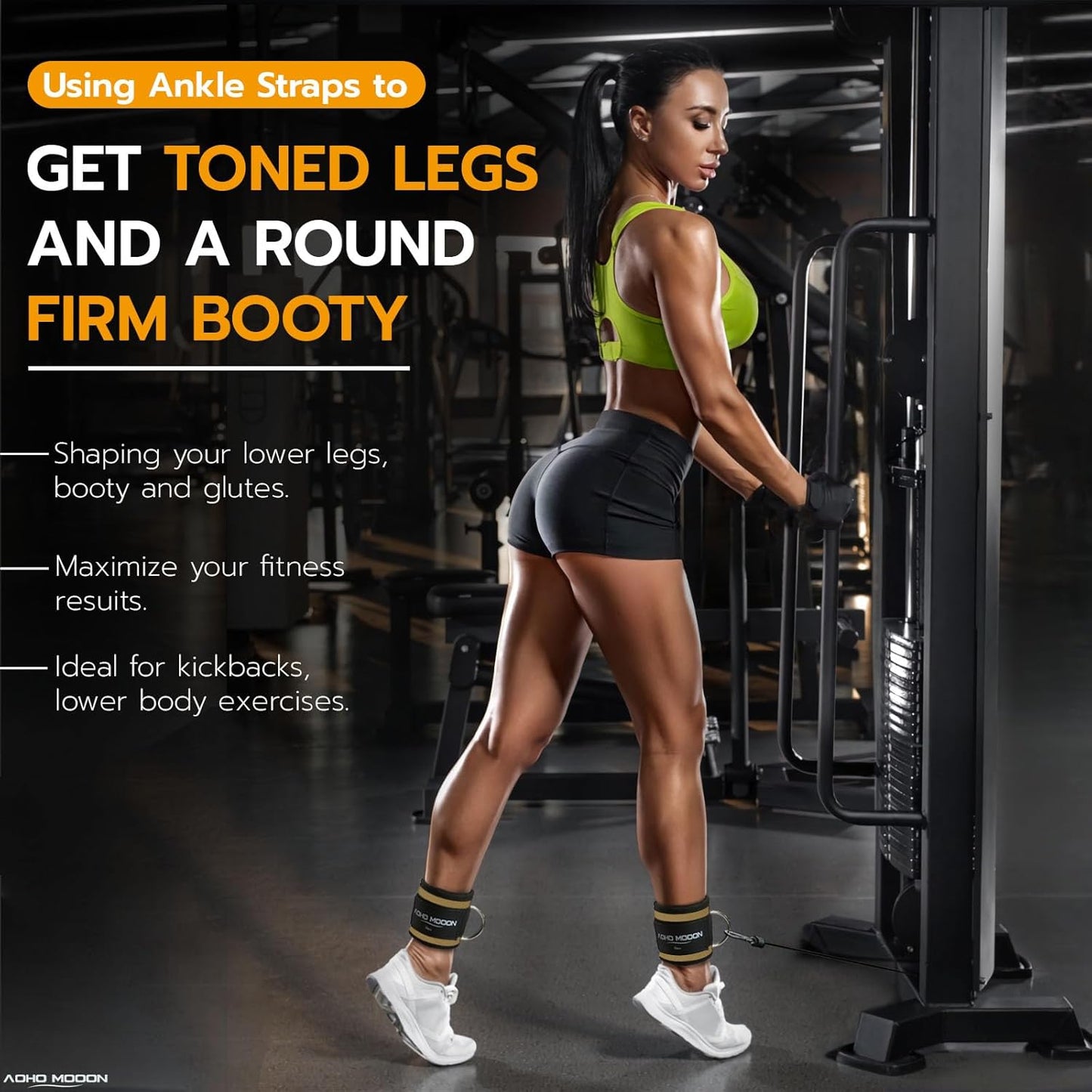 Skiennix Adjustable Ankle Straps - Comfortable Leg Straps for Cable Machines | One Size Fits All