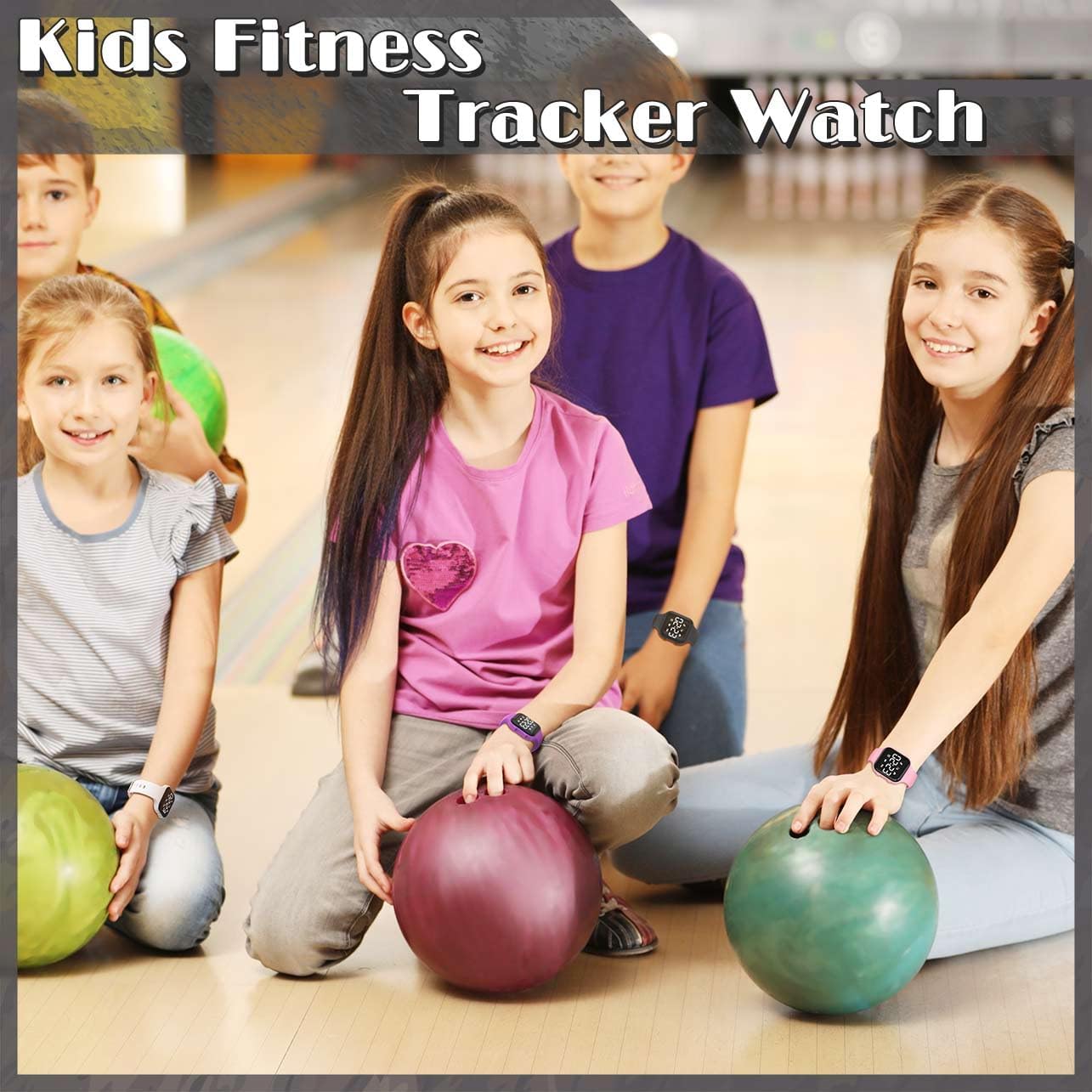 Skiennix Children’s Fitness Tracker Watch - Waterproof Digital Step Counter with Pedometer & Alarm (Black)