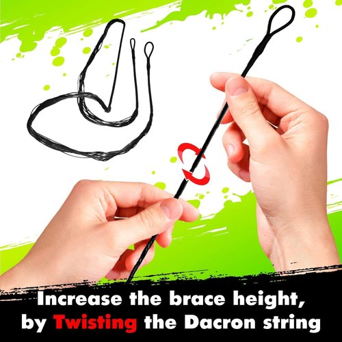 KESHES Dacron Bow String Replacement - Durable Bowstring for Recurve & Longbow Bows | 44-70 Inches, 12-16 Strands, 2 Brass Nocks Included