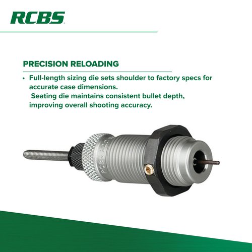 RCBS Full-Length Die Set .22-250 Rem, Precision Reloading Die Set for .22-250 Remington Rifle Cartridges