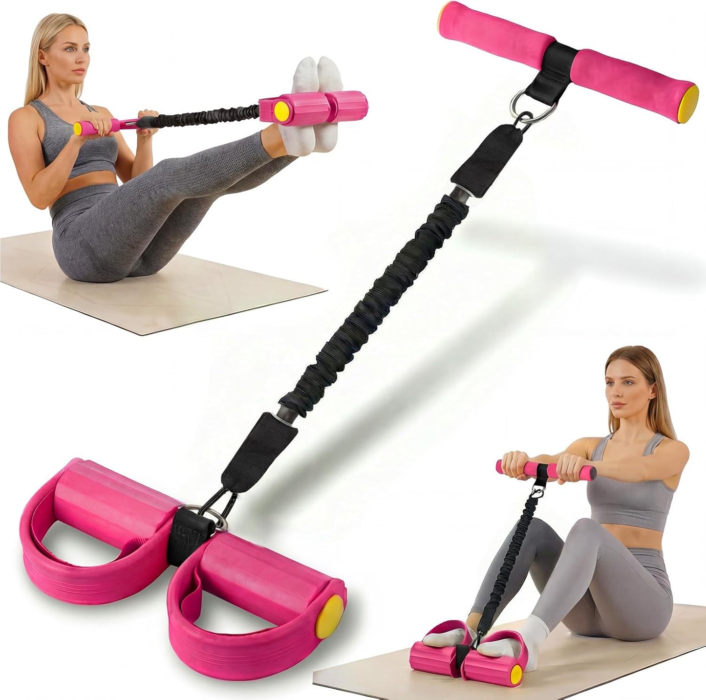 Upgraded Pedal Resistance Band - Durable Exercise Tool with Anti-Slip Footrest for Core & Arms