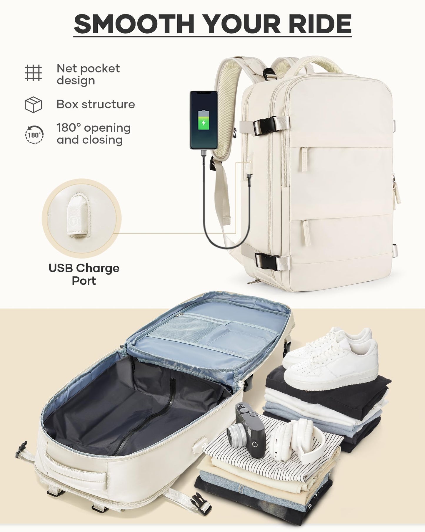 coofay Vacuum Backpack Travel with Pump Vacpack Travel Backpack with Vacuum System Mochila de Viaje Compresion al Vacio Easyvacpack Airbag Backpacks for Traveling Carry on Luggage