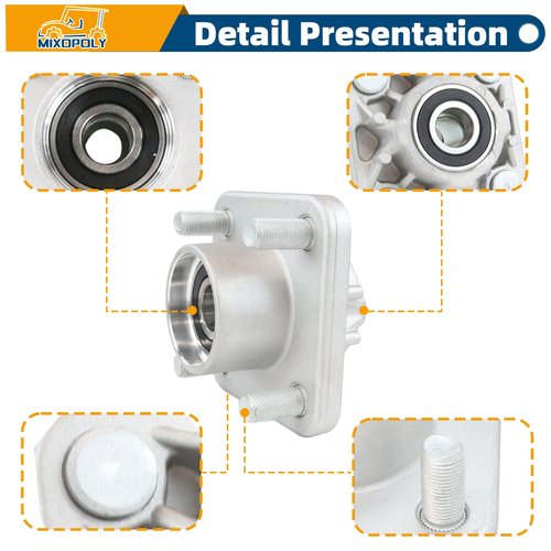 Mixopoly Golf Cart Front Wheel Hub Assembly 2 Pack for Club Car DS/Precedent/Onward/Tempo Gas and Electric 2003.5-up, Replacement Kit with Bearing/Oil Seal/Dust Cover, OEM# 102357701