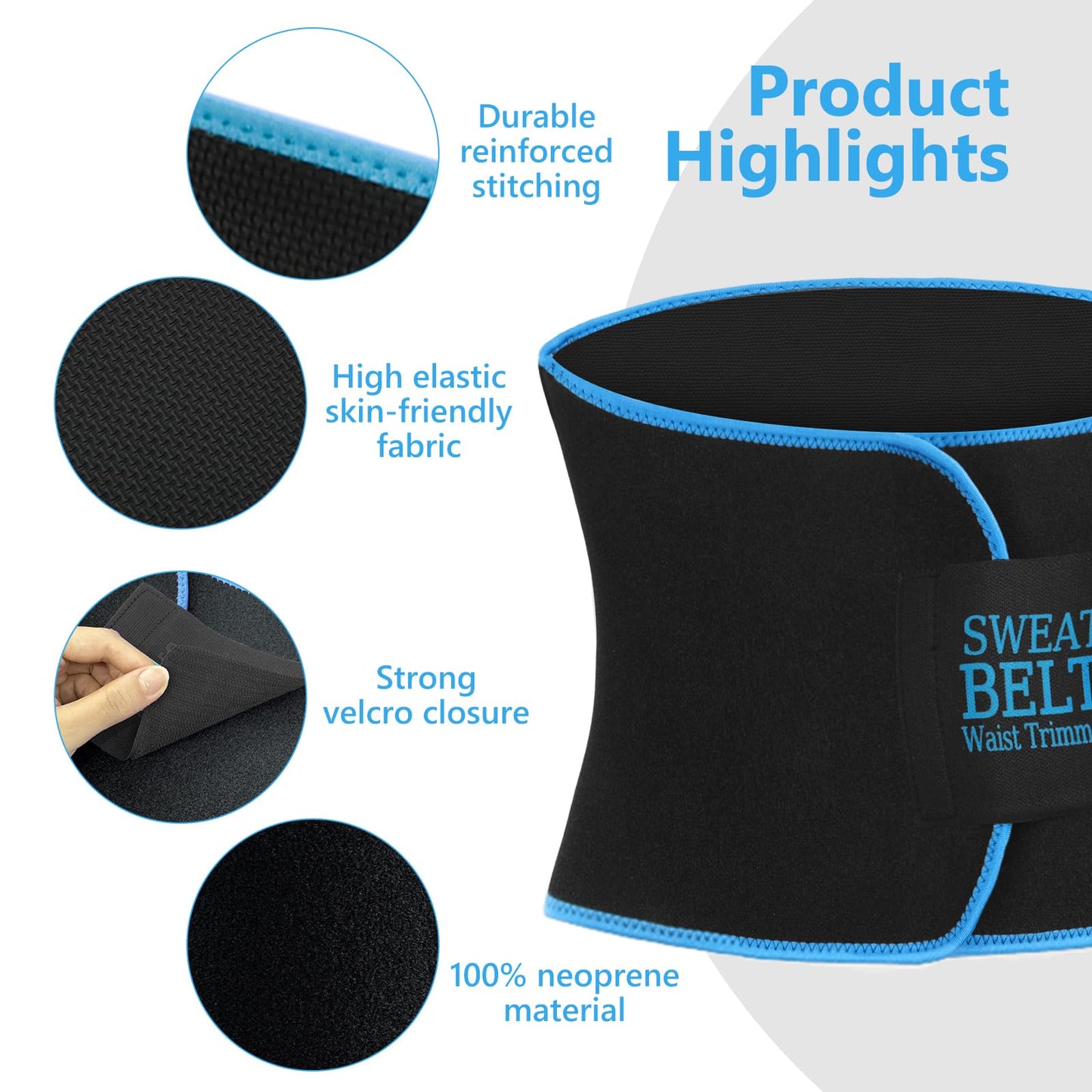 AMZBOSS Waist Trainers for Women Belly Fat, Waist Sweat Band for Women, BU2