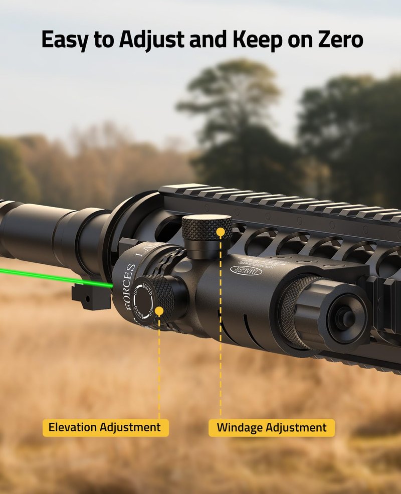 CVLIFE Laser Sight for Rifle with Picatinny Rail Mount/Barrel Mount, Green Laser for Guns, Low-Profile Laser Sight with Pressure Switch