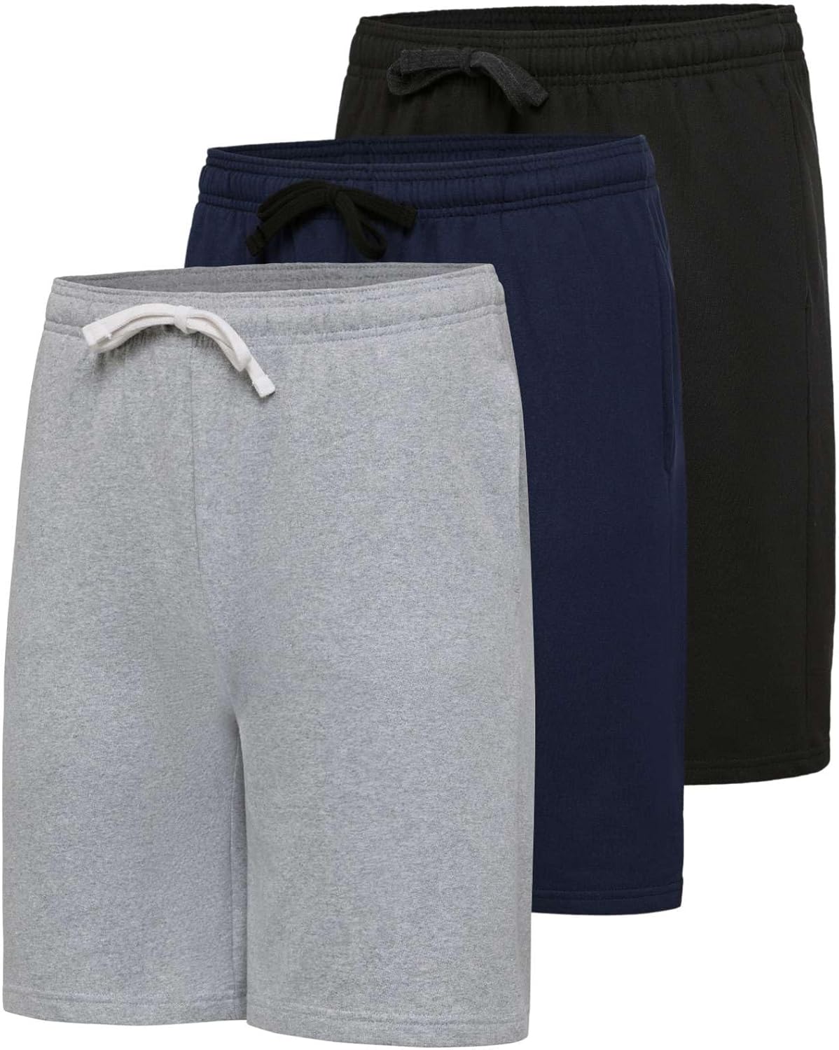 Real Essentials Men's 9" Cotton Fleece Sweat Shorts - Casual Gym, Lounge & Sleep Shorts with Pockets