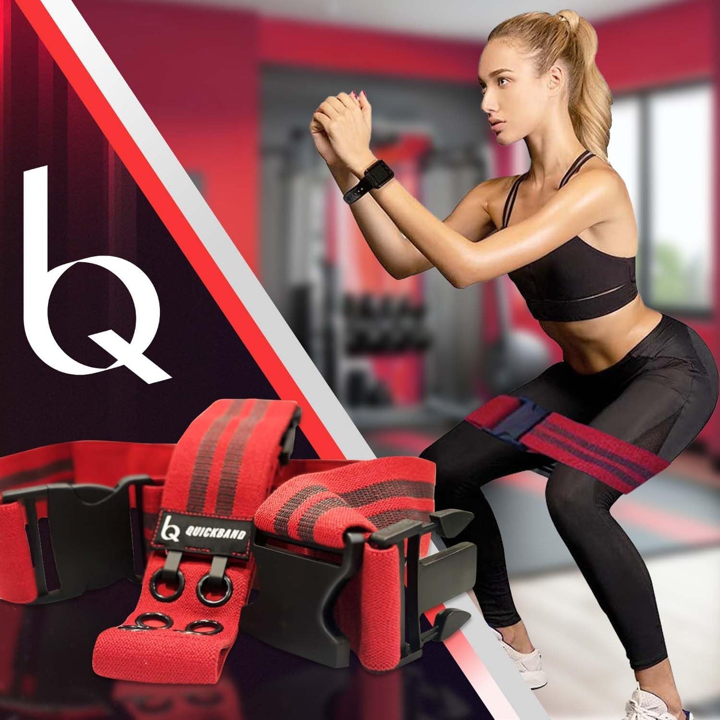 Skiennix Adjustable Fabric Workout Bands - Non-Slip Resistance Butt Trainer for Hips & Glutes | Red