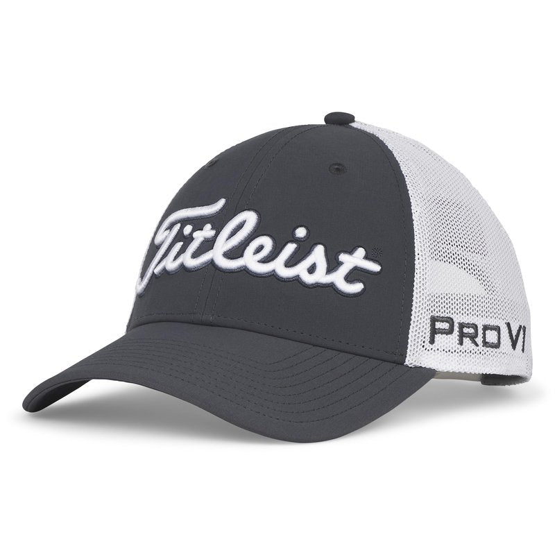 Titleist Tour Performance Mesh Golf Hat, Charcoal/White