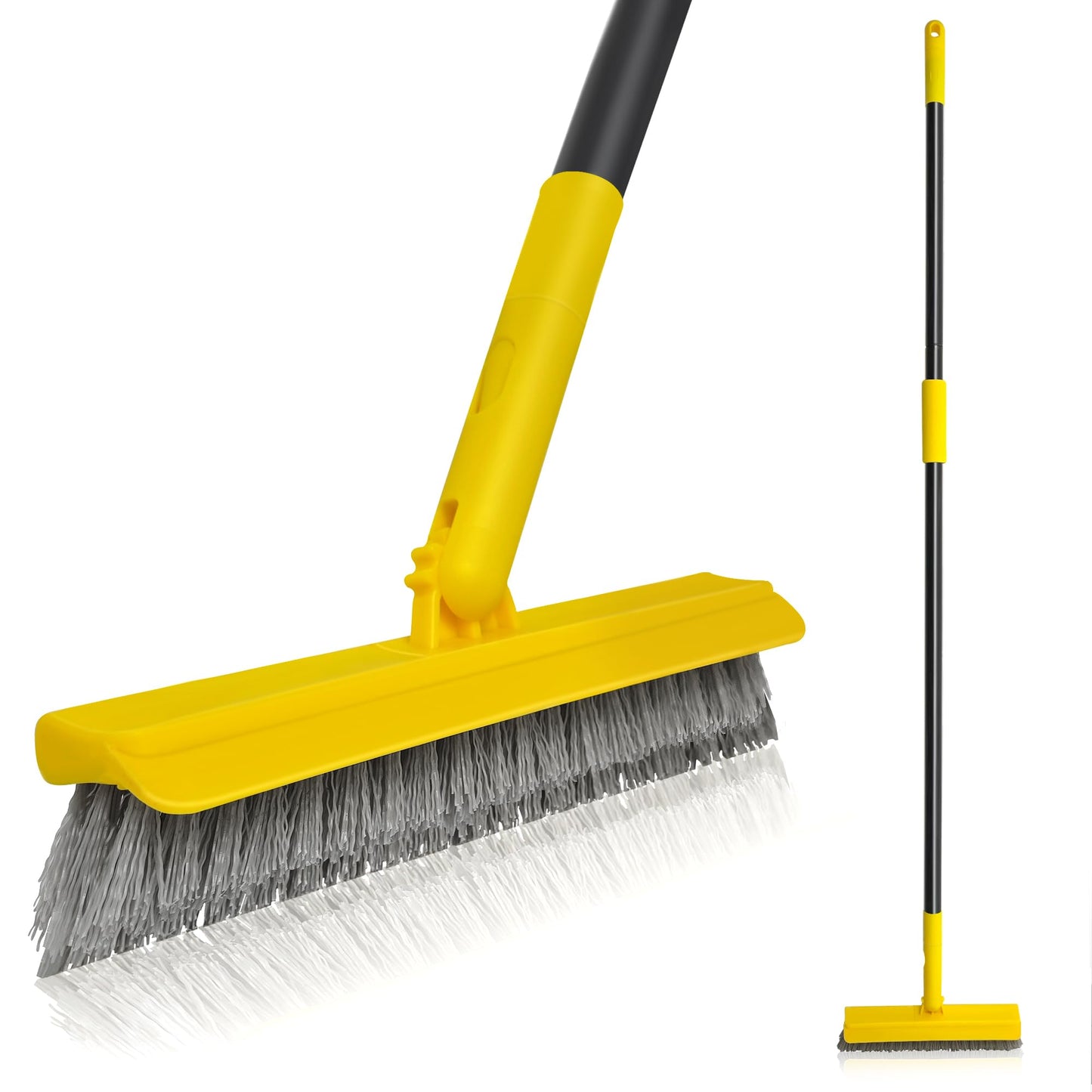 DALIPER 2 in 1 Grout Brush with 49.6" Long Handle, Swivel Grout Cleaning Brush V-Shape Grout Line Scrubber, 180°Rotatable Shower Tile Scrub with Stiff Bristle for Deep Cleaning Shower and Corner