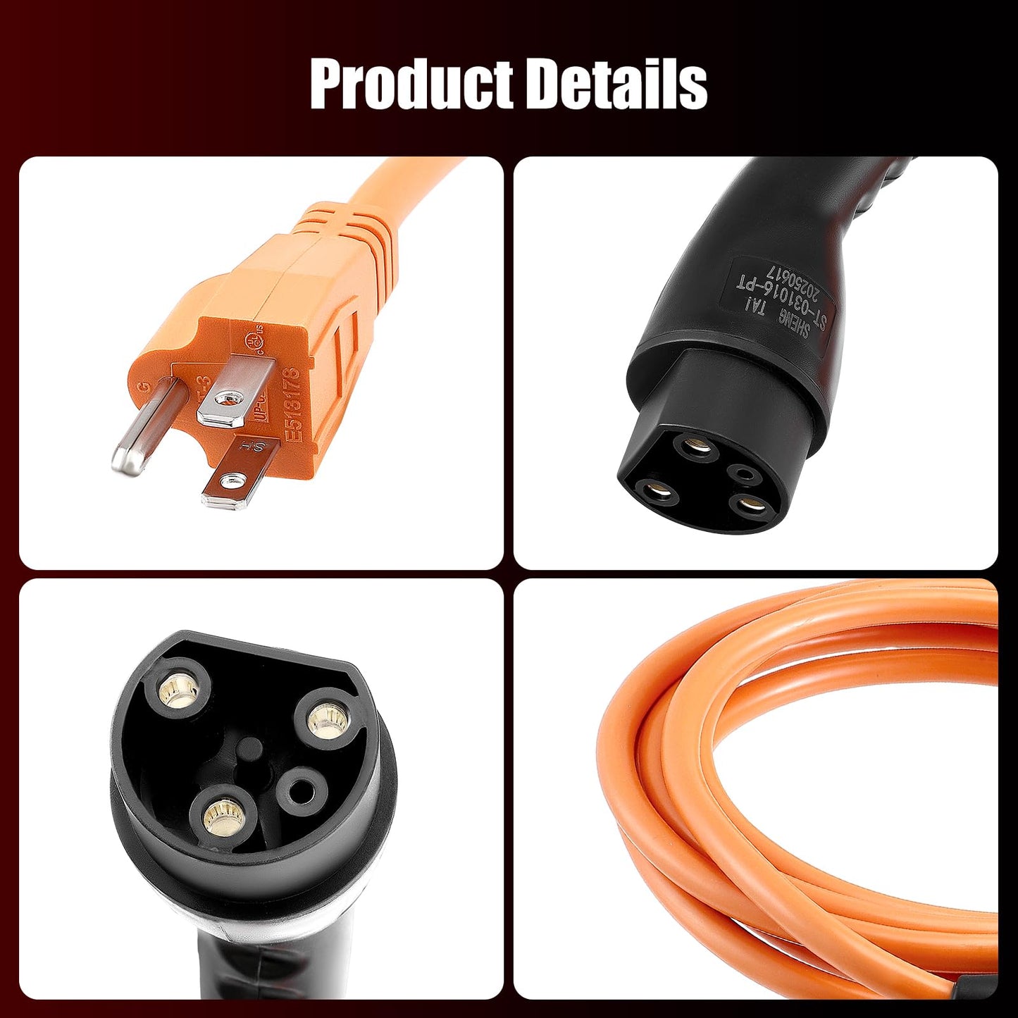 2.04.0620 Charging Power Cord Assembly Compatible with Evolution ICON Golf Carts,110V-240V 16A 3 pin Golf Cart Charge Plug and 10FT Cable,Replace OEM# 2.04.0620 ST-031016-PT, Plug and Play