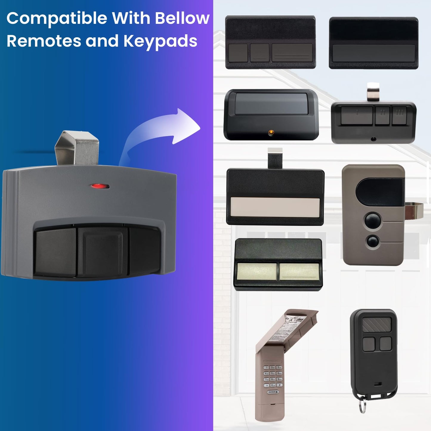 2 for Sears Craftsman Garage Door Remote Universal, 139.53753 139.53680 139.53879 139.53753 139.18191 139.30498 HBW2028 139.53681 HBW1255 81LM 891LM 893MAX 373LM CMXZDCG453