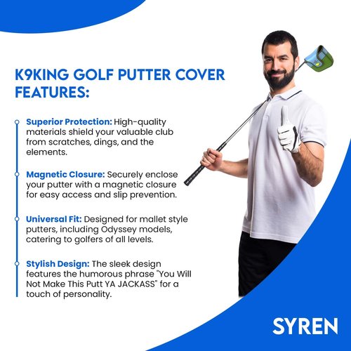 Jack Ass Mallet Head Cover - Premium Golf Club Protector - Headcover for Odyssey | Essential Golf Accessories for Men with Premium Club Protection | Funny Golf Accessories for Men