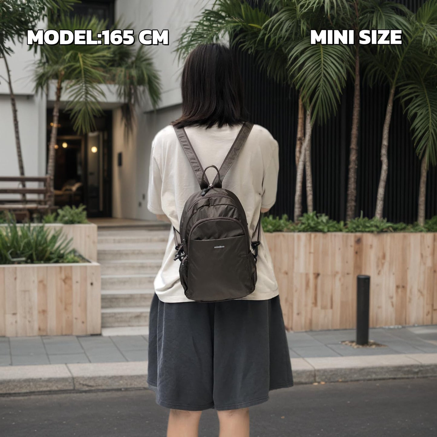 Compact Mini Backpack for Women and Small Travel Backpack,Convertible Sling Bag, Waterproof and Versatile Daypack(Brown)