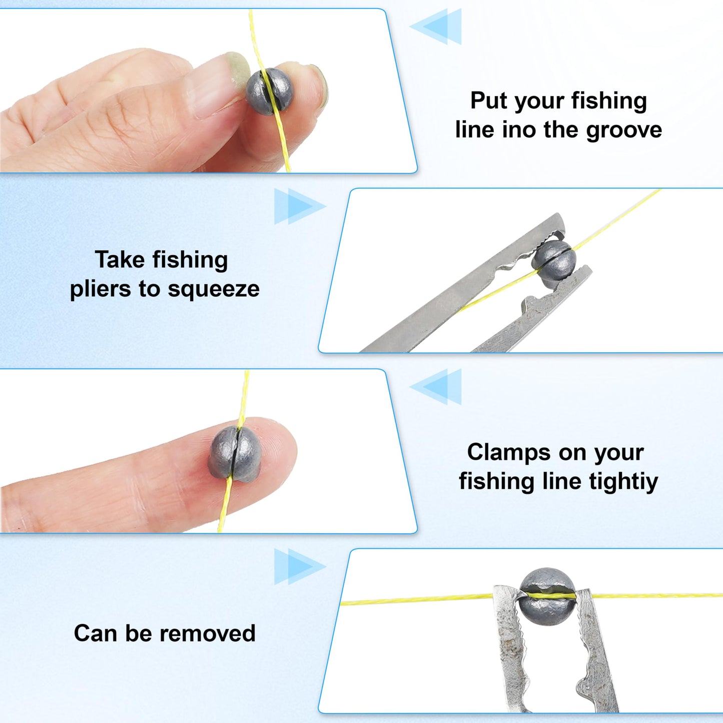 Split Shot Sinker Fishing Weights, 135pcs Removable Round Split Shot Fishing Line Sinkers Clip On Weights for Freshwater Saltwater Fishing