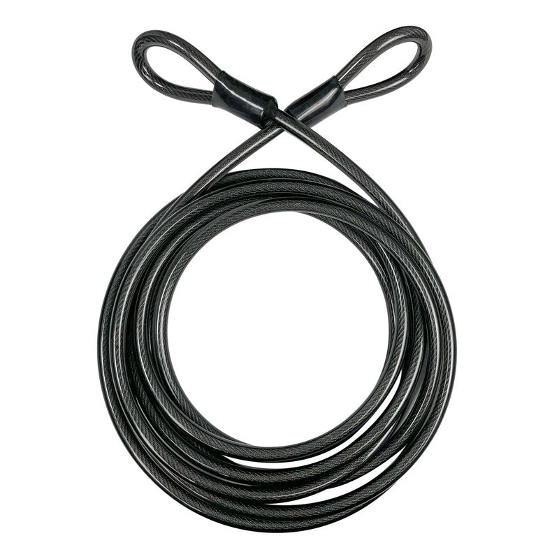 DELSWIN Security Steel Cable with Loops - 6ft, 15ft Heavy Duty Bike Steel Cables 3/8 inch Thick Vinyl Coated Braided Lock Cable for Bicycle, Generator, Kayak, Patio Furniture