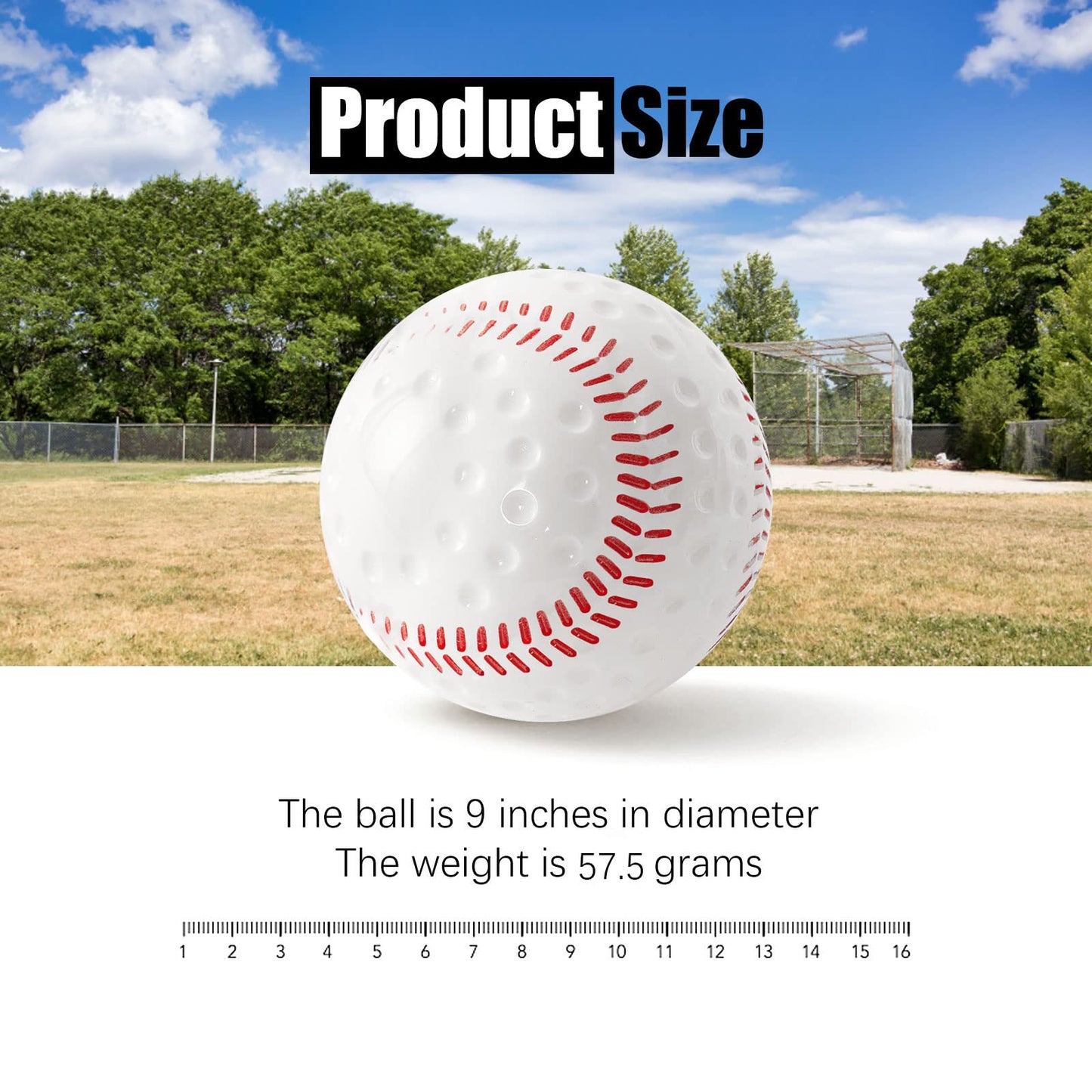 Baisidiwei Baseballs 12 Pack Dimpled Baseballs, 9-Inch Pitching Machine Balls for Hand-Eye Coordination, Hitting and Fielding Practice (Orange)