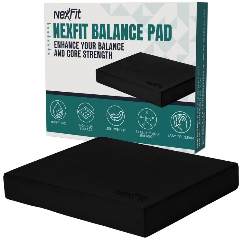 NexFit High-Density Large Balance Pad - Durable TPE Foam Balance Pad Physical Therapy , Foam Exercise Pad with Non-Slip Surface, Lightweight for Home & Gym Workouts, Core Strength & Balance Enhancement (Blue)