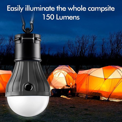FLY2SKY Portable LED Tent Lamp - Emergency Lanterns with Hooks for Camping & Hiking | 4-Pack Multicolor