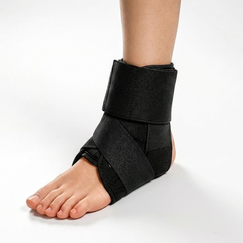 ZYNOCARE Strong Support Ankle Brace for Women and Men, Dual Spring-Stabilized Lace Up Ankle Support Brace, Figure-8 Wrap, Breathable 4mm Neoprene Ankle Stabilizer for Walking & Recovery, (M)