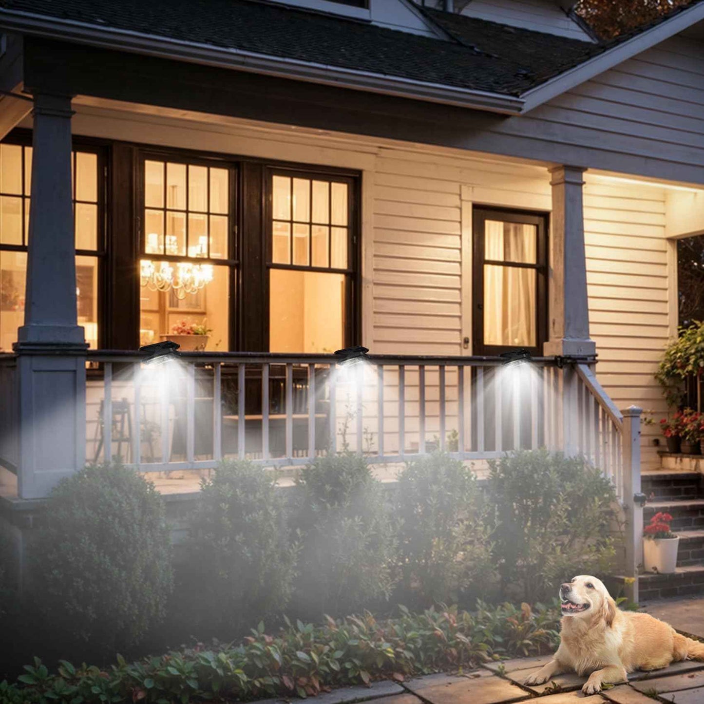 Tryme Small Solar Lights for Chain Link Fence, Outdoor Motion Sensor Clip-on Solar Lights for Garden, Gate, Deck, Step, Patio, Camping, Waterproof, 2 Pack