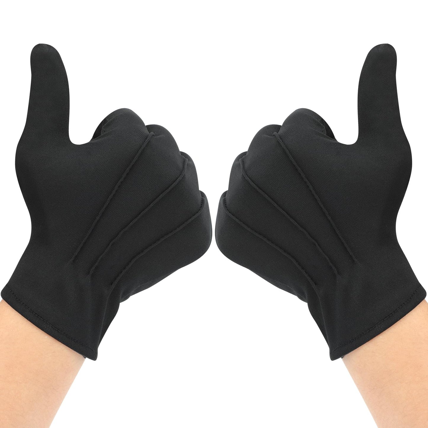 Senkary 3 Pairs Black Cotton Gloves for Men Women, Parade Formal Costume Gloves for Tuxedo Server Jewelry Inspection Guard