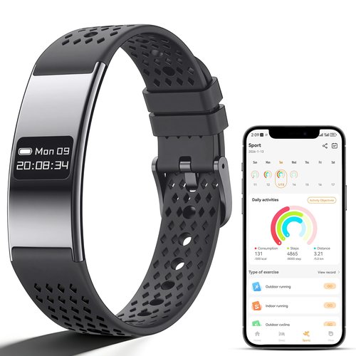 Irondance Smart Bracelet for Women Men,Wearable Activity & Fitness Tracker,All-Day Heart Rate/Stress/HRV/Step Monitor,24H Sleep Tracker,Multiple Sport Modes Smart Wristband with 2 Bands, Free APP